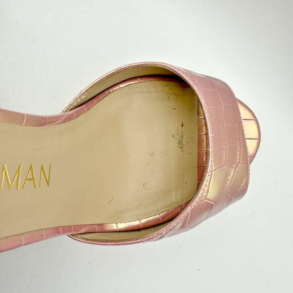 Stuart Weitzman Womens Ryder 95 Platform Heel Sandal US 9.5 Pink Leather EUC - Picture 13 of 14